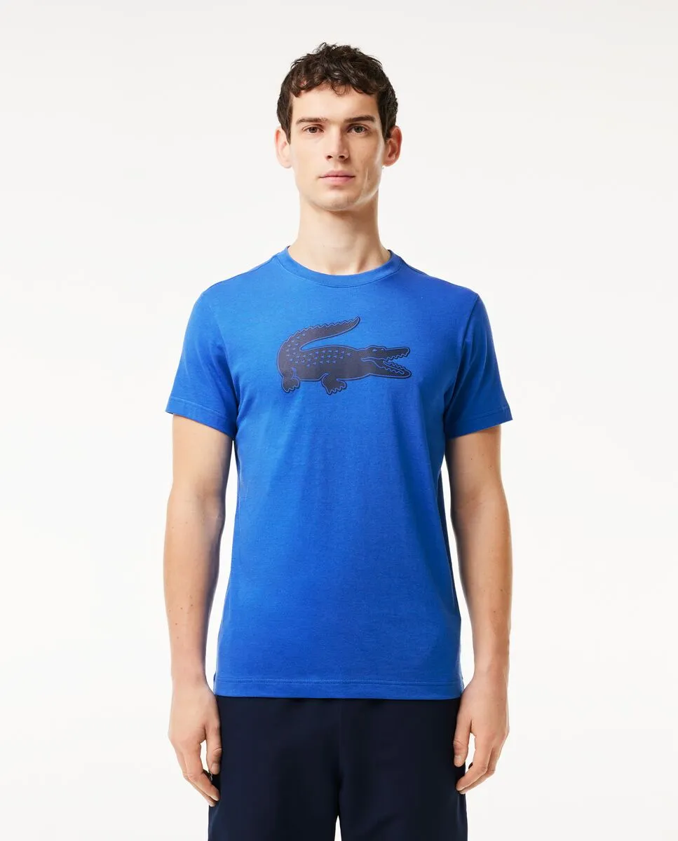 LACOSTE Men’s Lacoste SPORT 3D Print Crocodile Breathable Jersey T-Shirt Blue