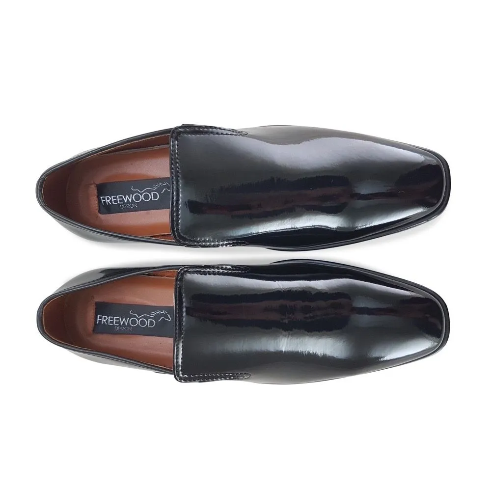 FREEWOOD SHOES shiny leather biz-black