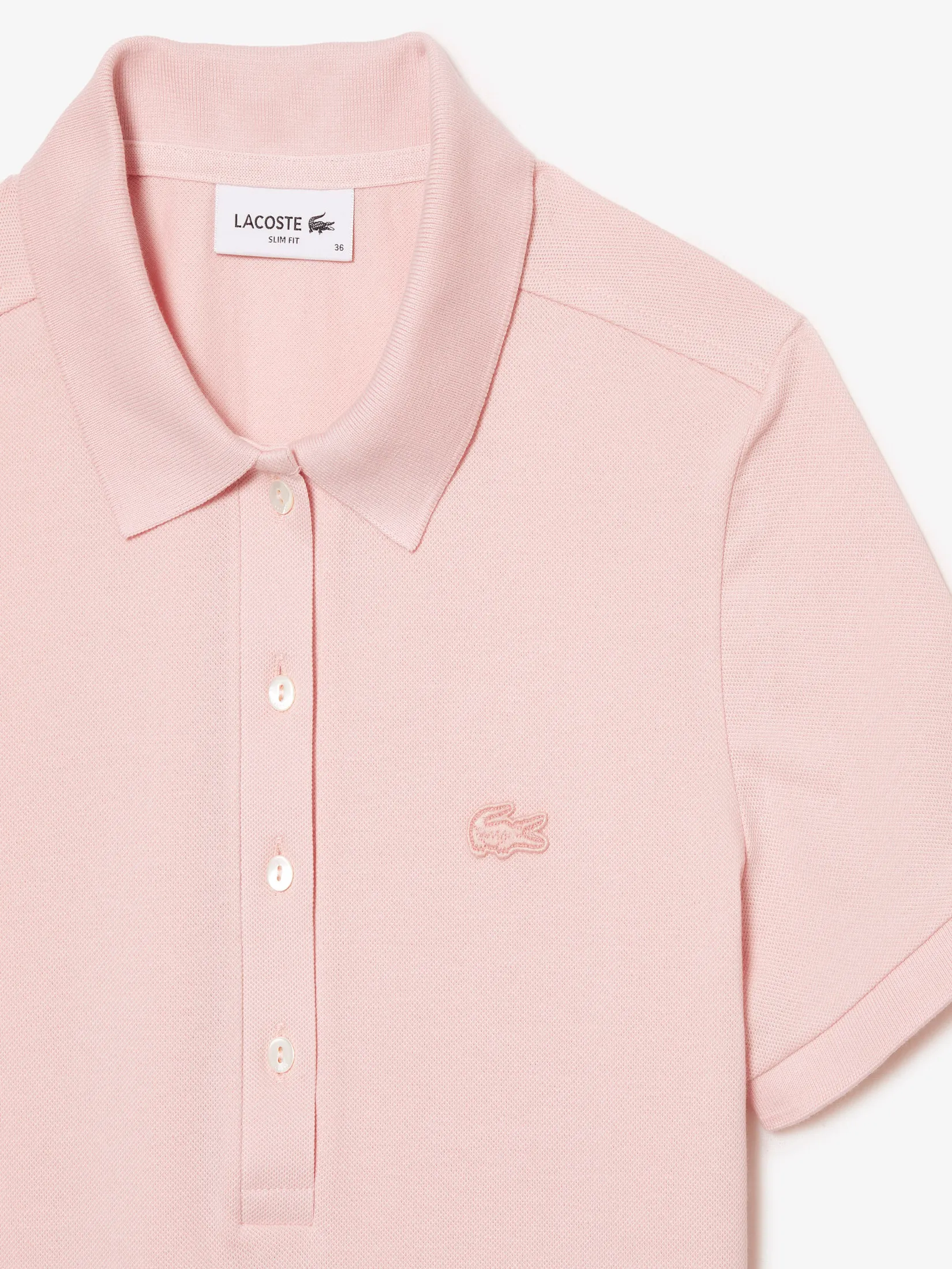 LACOSTE L.12.D Slim Fit Stretch Mini Piqu  Polo Shirt Pink