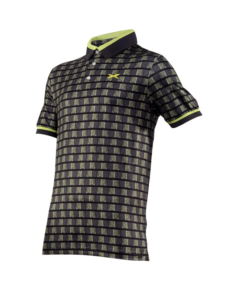 XOLO Black MEN ABSTRACT BLOCK POLO (040068)