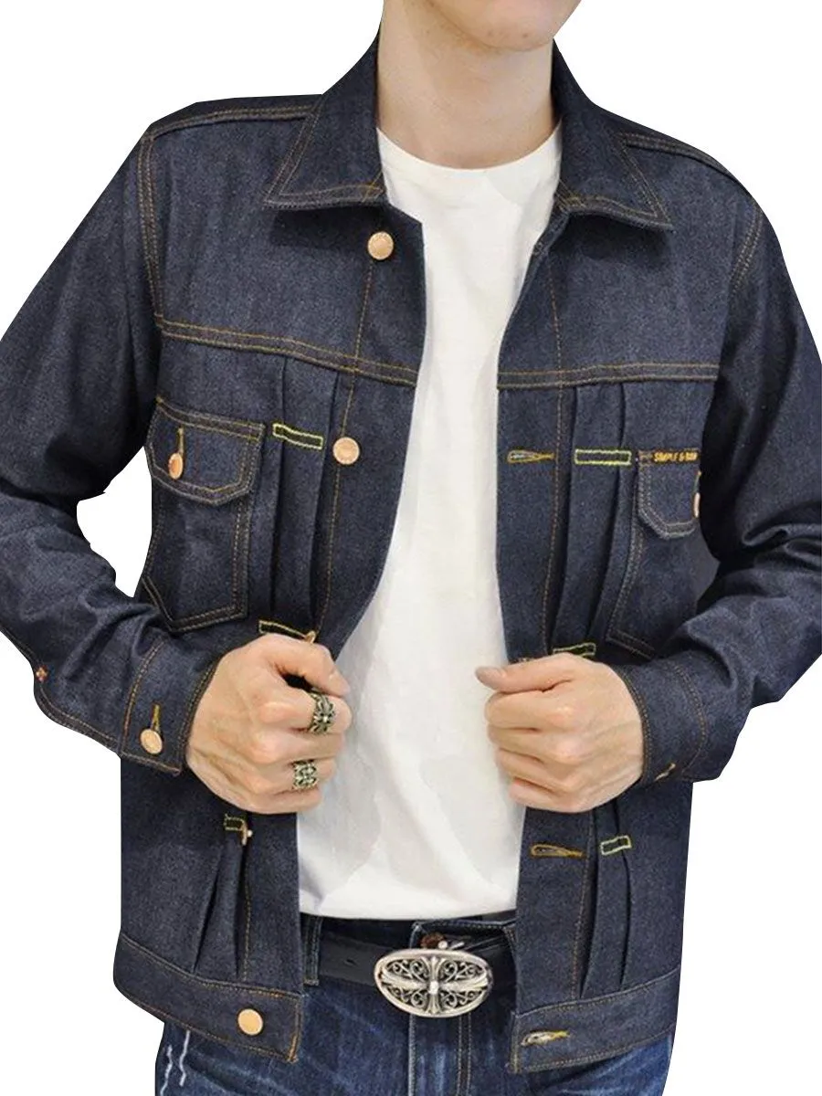 SIMPLE&RAW Jackson Twill Jacket Jk902 Dark Blue Size - M