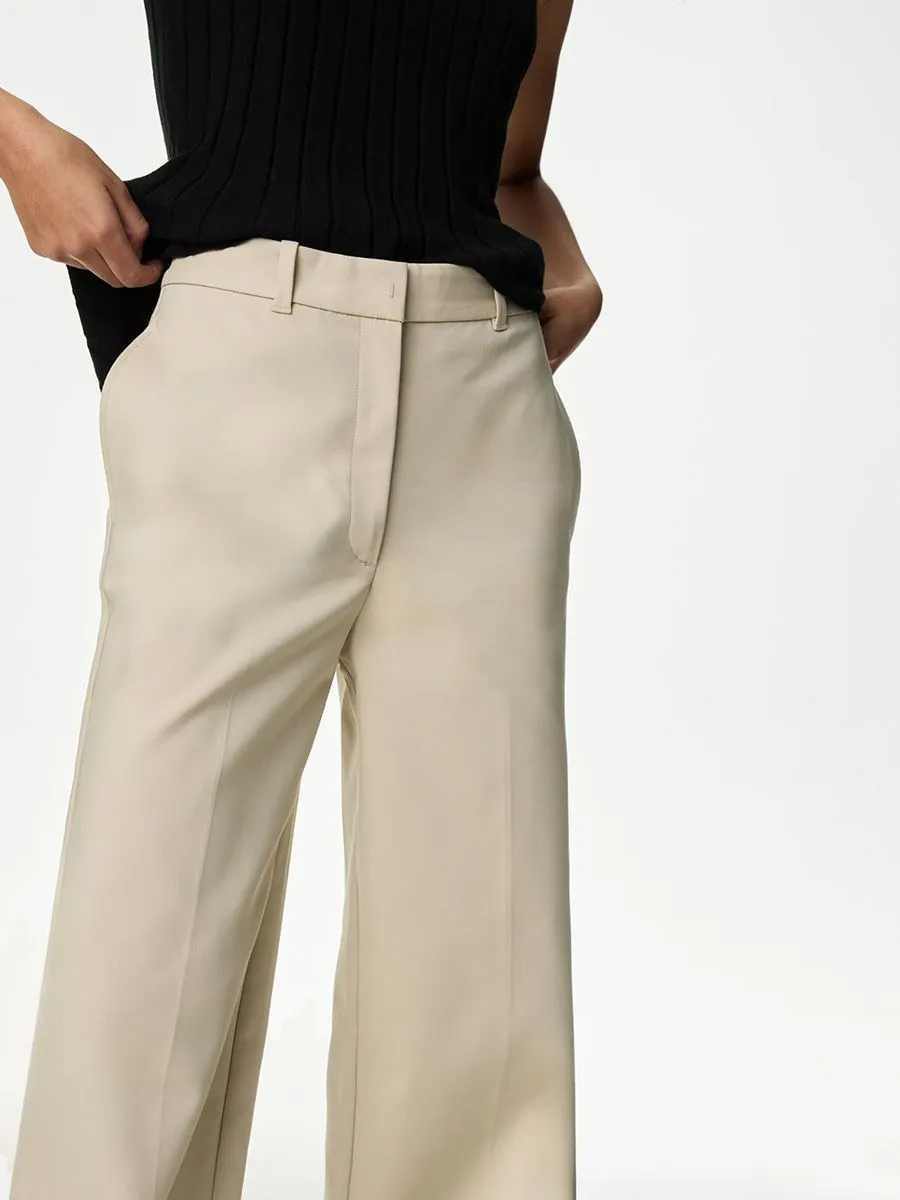 MARKS & SPENCER Women Chinos Cotton Blend Wide Leg