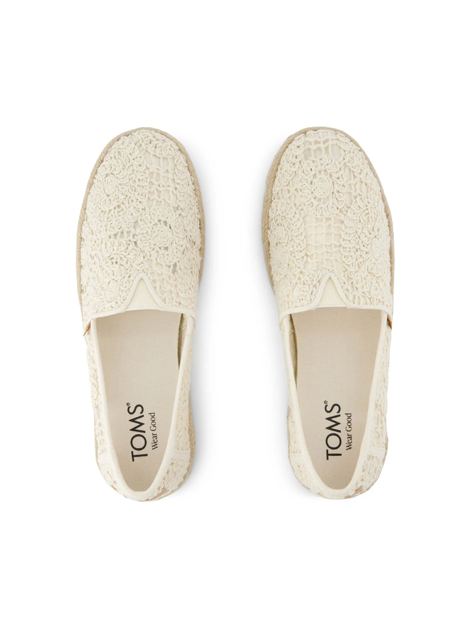 TOMS Women Shoe Slip On Alpargata Rope 2.0 Natural Crochet Lace