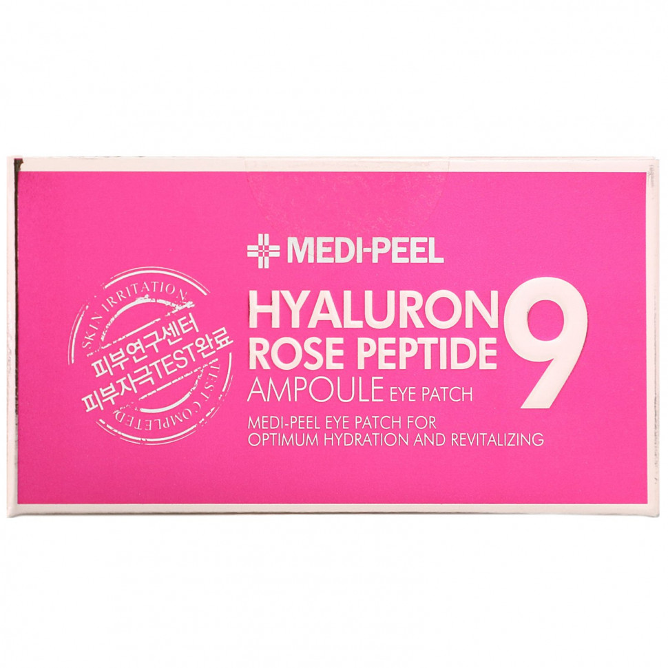 Medi-Peel, Hyaluron Peptide 9, патчи для глаз, роза, 60 шт.