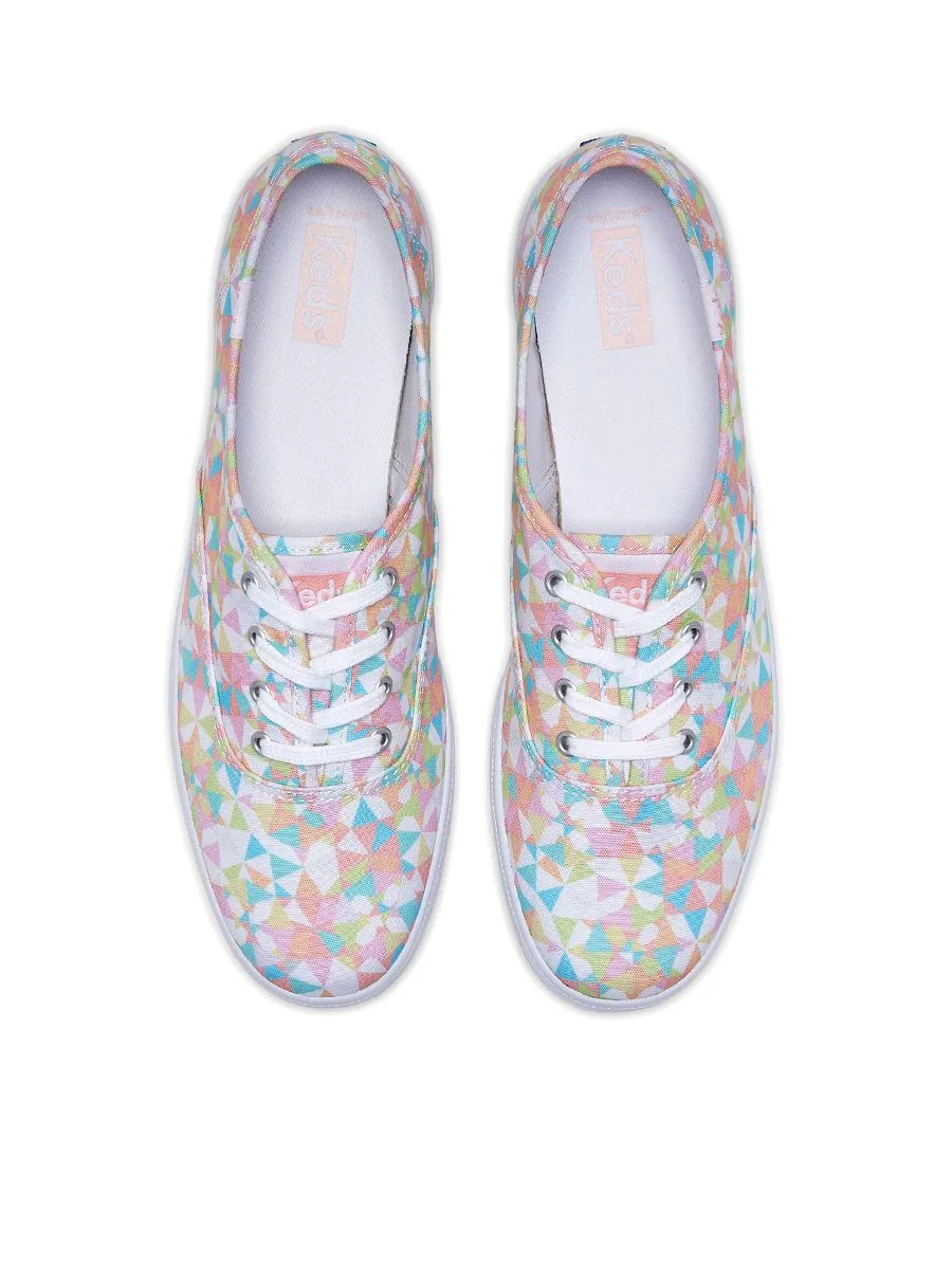 KEDS Women Champion Canvas Kaleidoscope Print White/Multi