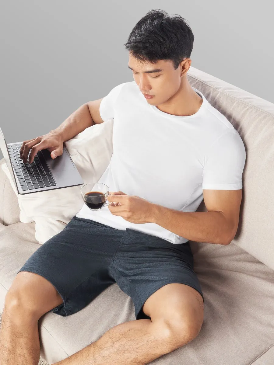 GQ Men T-Shirt Crew Neck Short Sleeves White