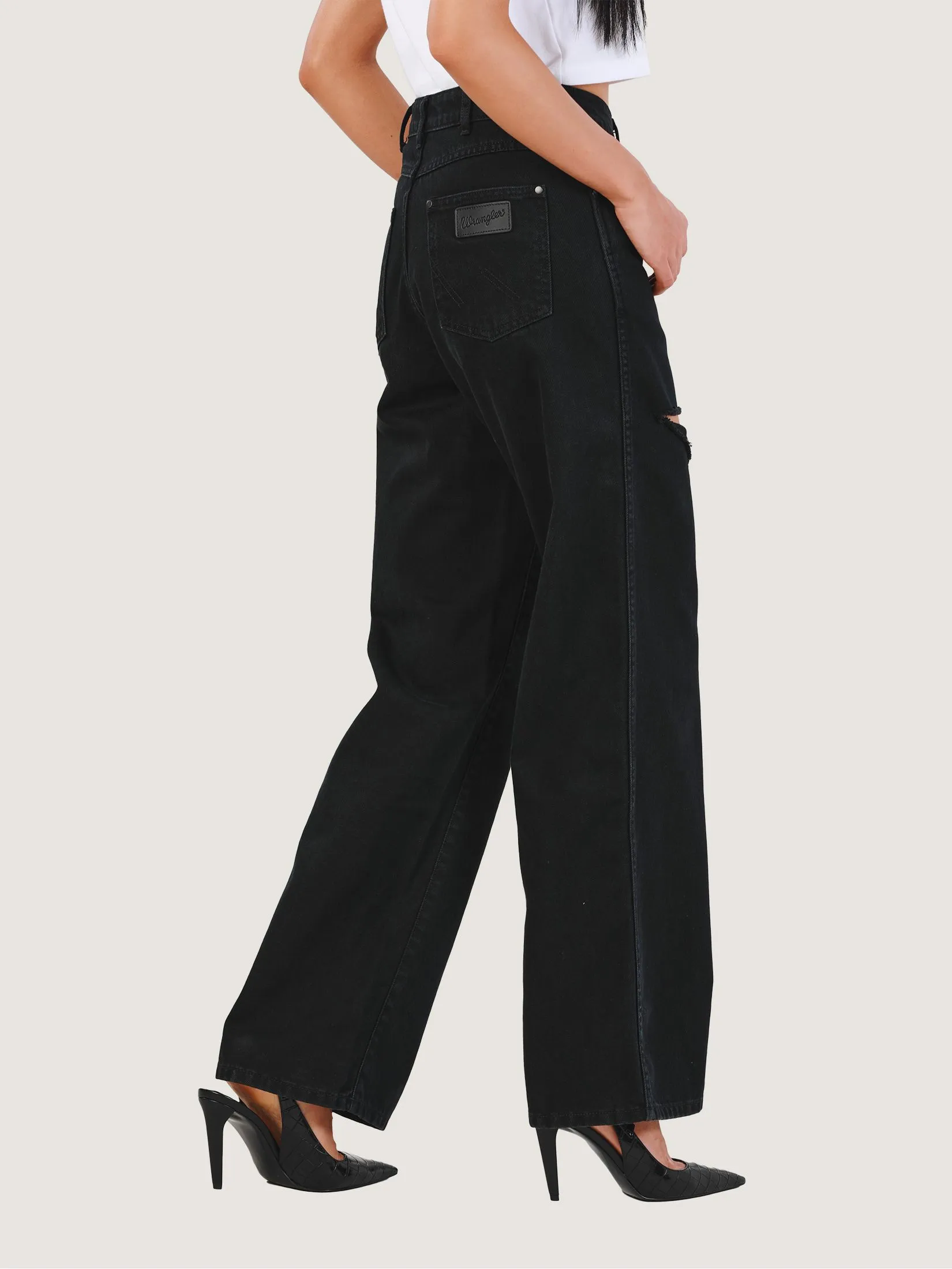 WRANGLER Women's Jeans Everyday with Wrangler Collection High Loose Fit Black