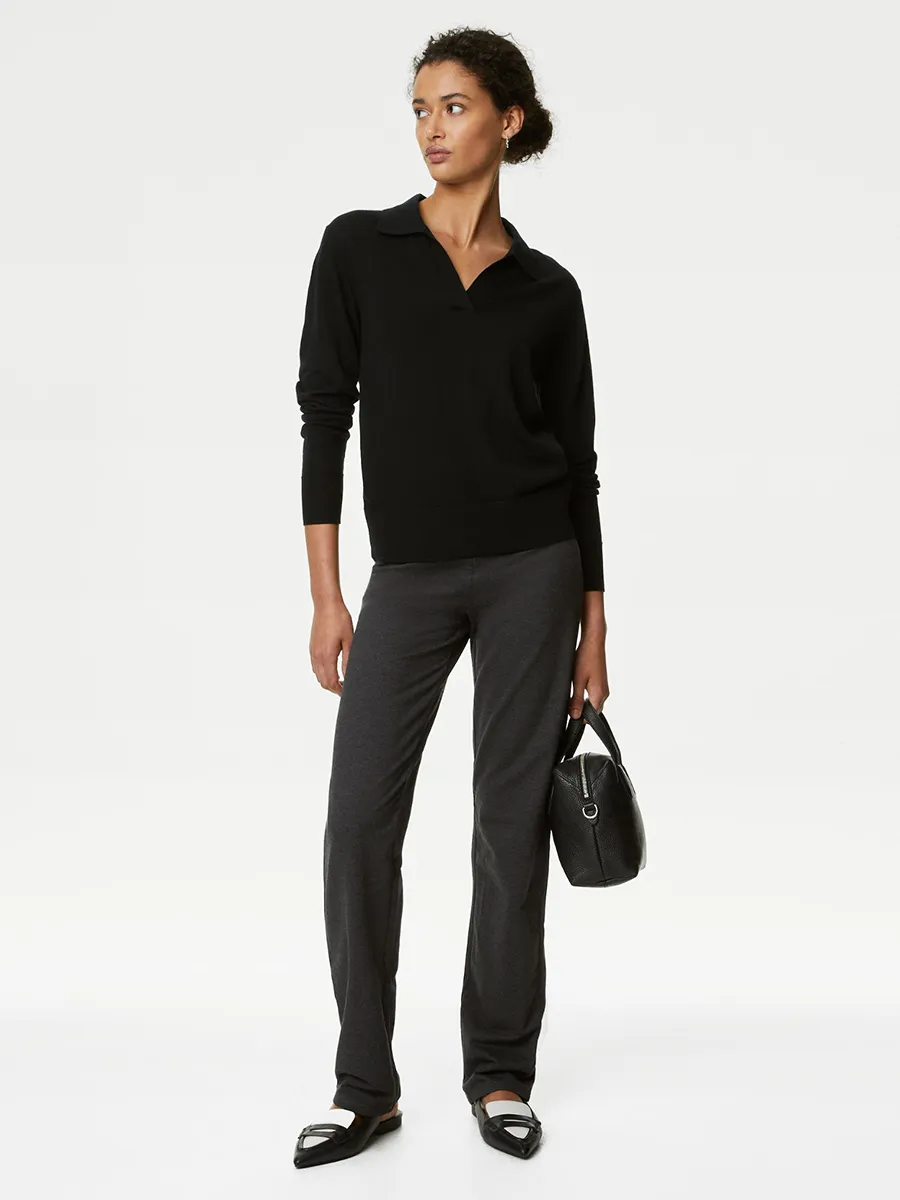 MARKS & SPENCER Women Joggers Straight Leg Cotton Rich