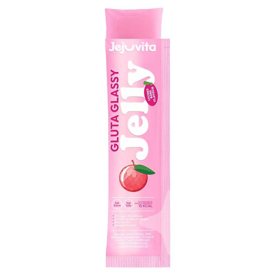 Jejuvita Gluta Glassy Jelly Lychee Rose flavour 25 g. x 10 Strips