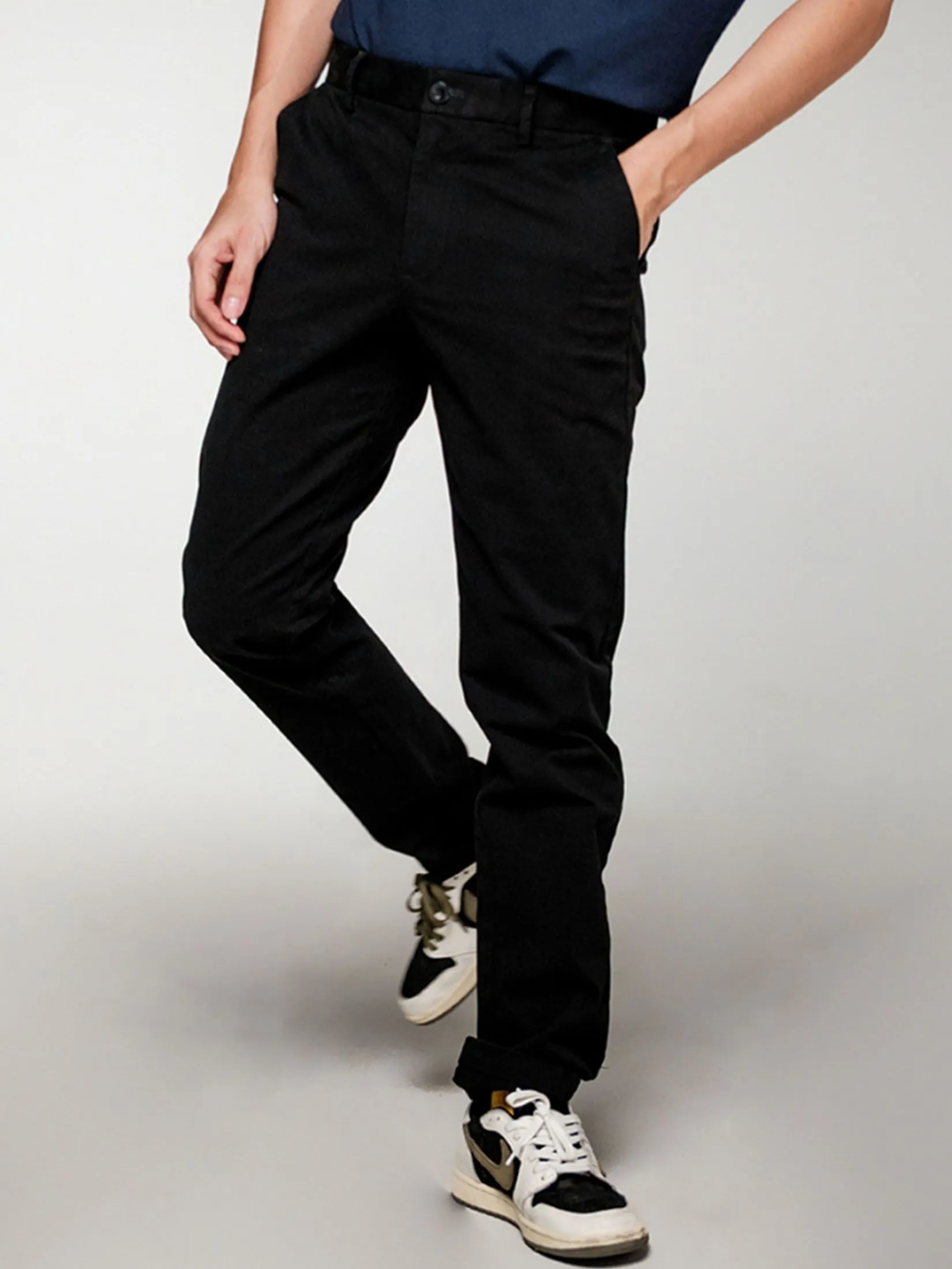 ERA-WON Men's Chino pants skinny Black