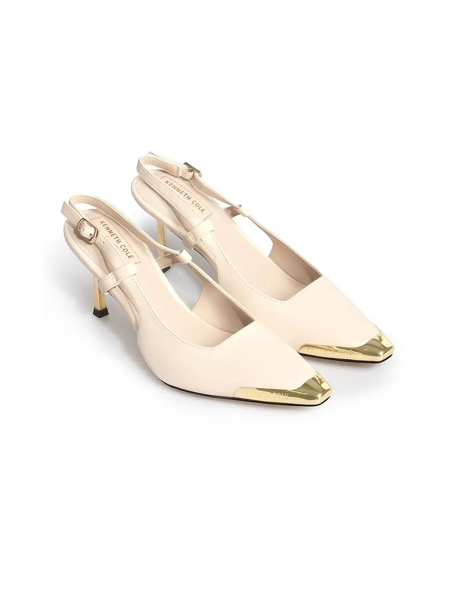 KENNETH COLE WOMEN HEELS ADIA SLINGBACKS X ANNE THONGPRASOM / EGG SHELL