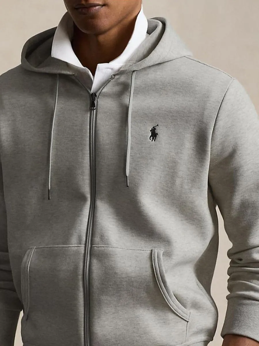 POLO RALPH LAUREN Men Jacket-Double-Knit Full-Zip Hoodie-Grey