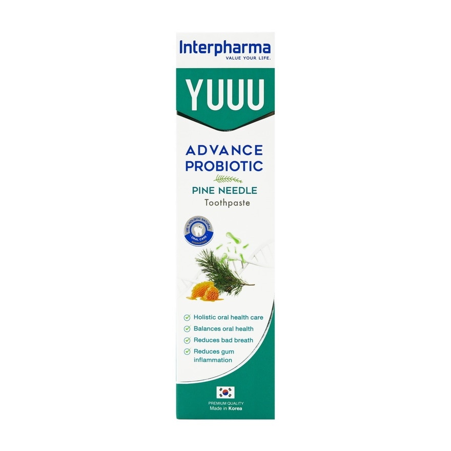 YUUU Toothpaste Advance Probiotic  Pine Needle 120 G.