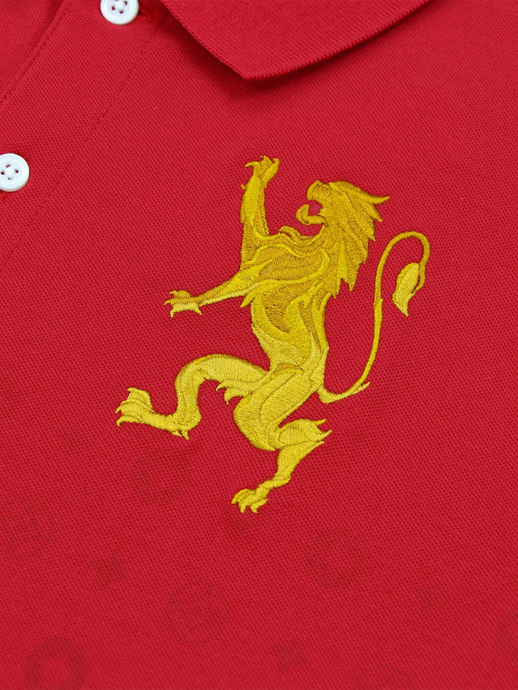 GIORDANO Men's Slim All Over Print Polo Haute Red