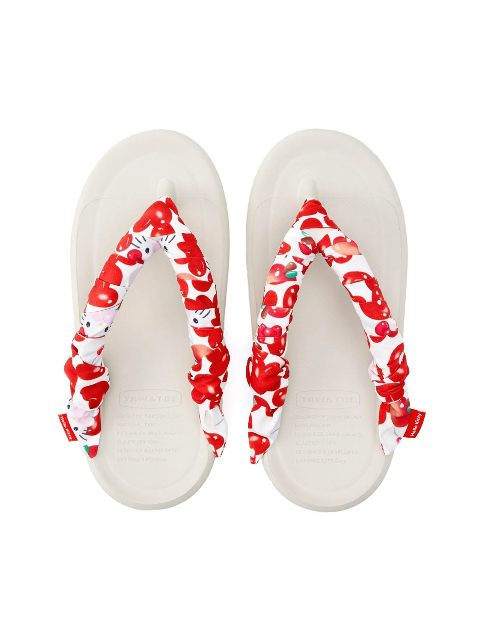 TAW&TOE Unisex Sandals Zerovity OG Scarf Set Hello Kitty Cream