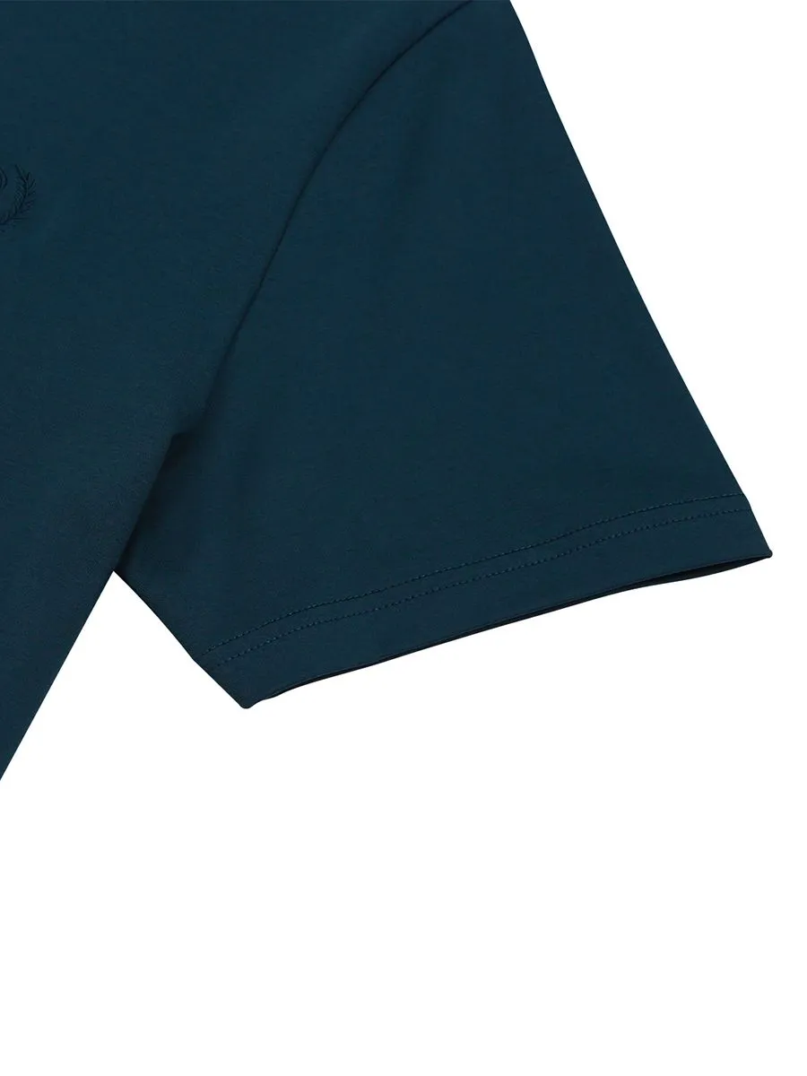 GIORDANO Men's Interlock Embroidery Tee (Liquid Touch)  Emerald green