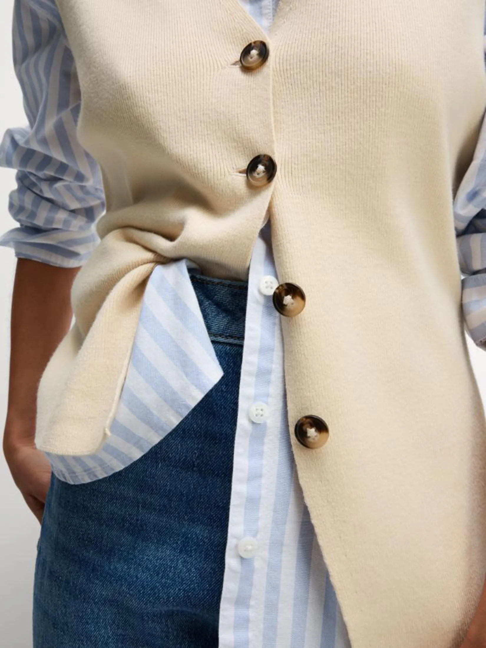 MARKS & SPENCER Women Waistcoat Knitted Soft Touch V-Neck