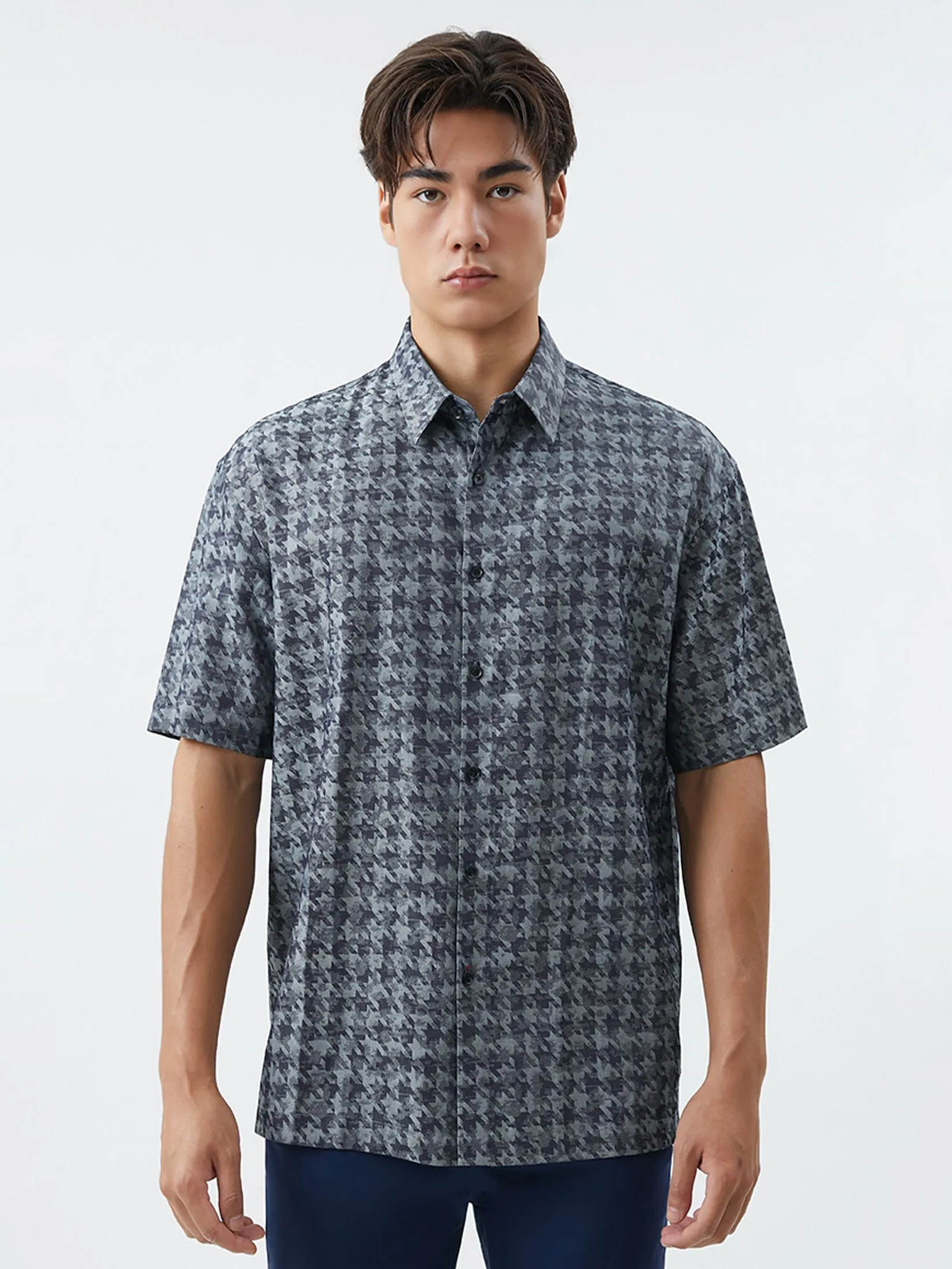 DAPPER DAPPER Houndstooth Jacquard Shirt Multicolor