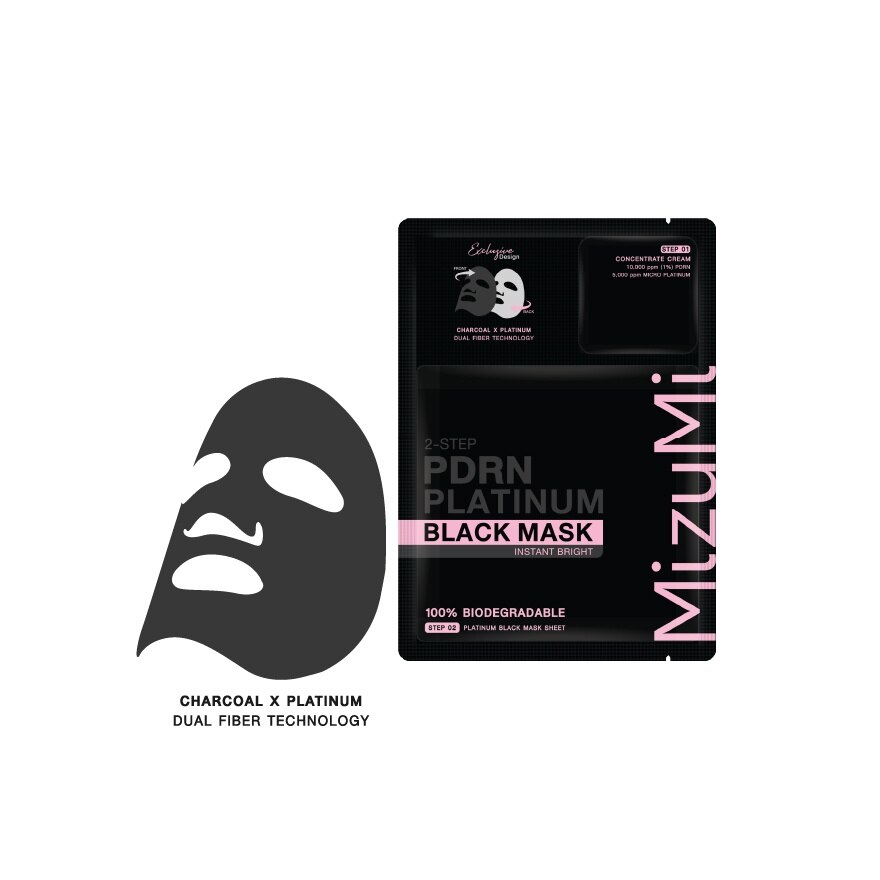 MizuMi PDRN Platinum Black Mask Instant Bright 1'S