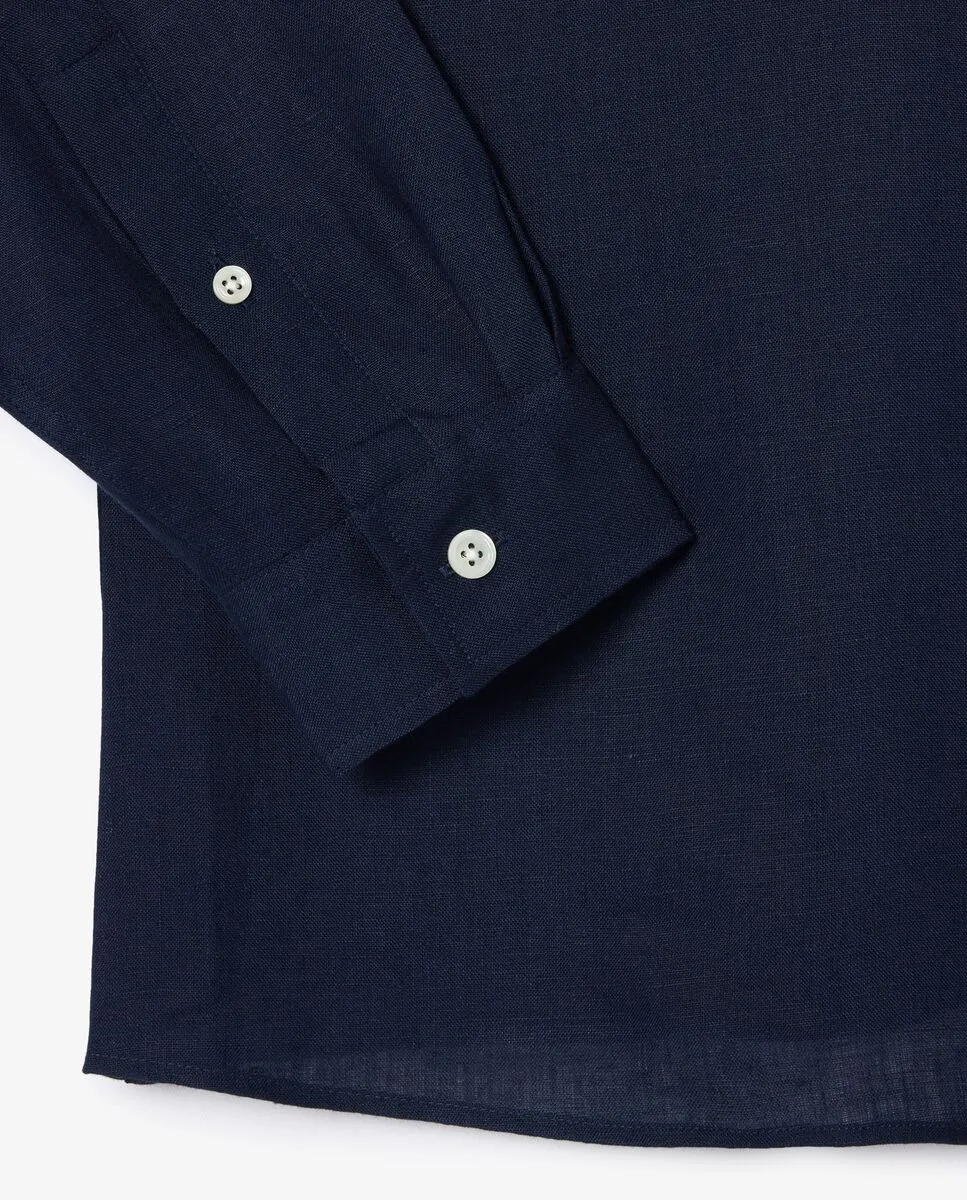 LACOSTE Men’s Lacoste Regular Fit Woven Shirt Navy Blue