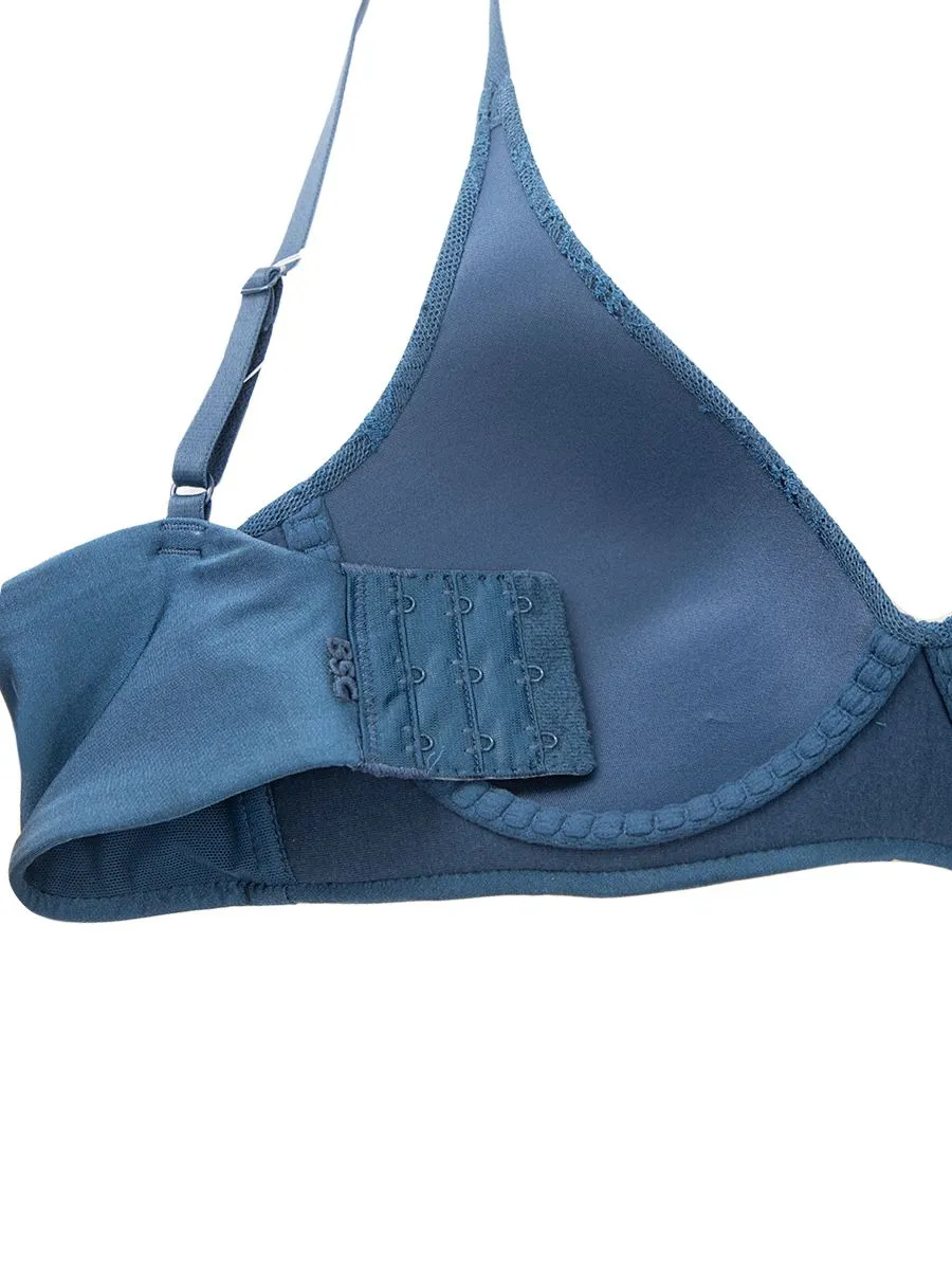 BSC LINGERIE Women Lace NONWIRE BRA BB3557 BLUE