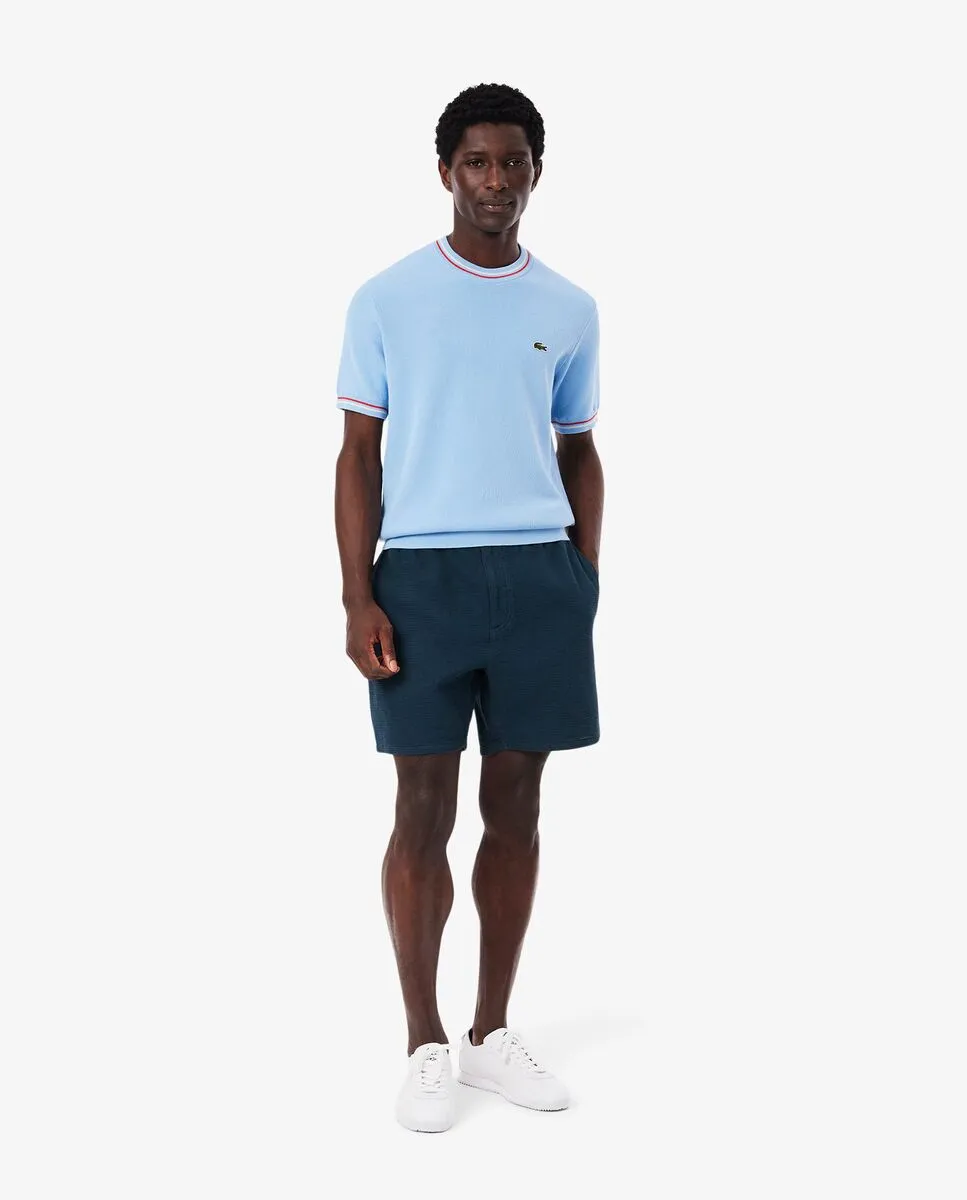 LACOSTE Lightweight Textured Shorts Blue