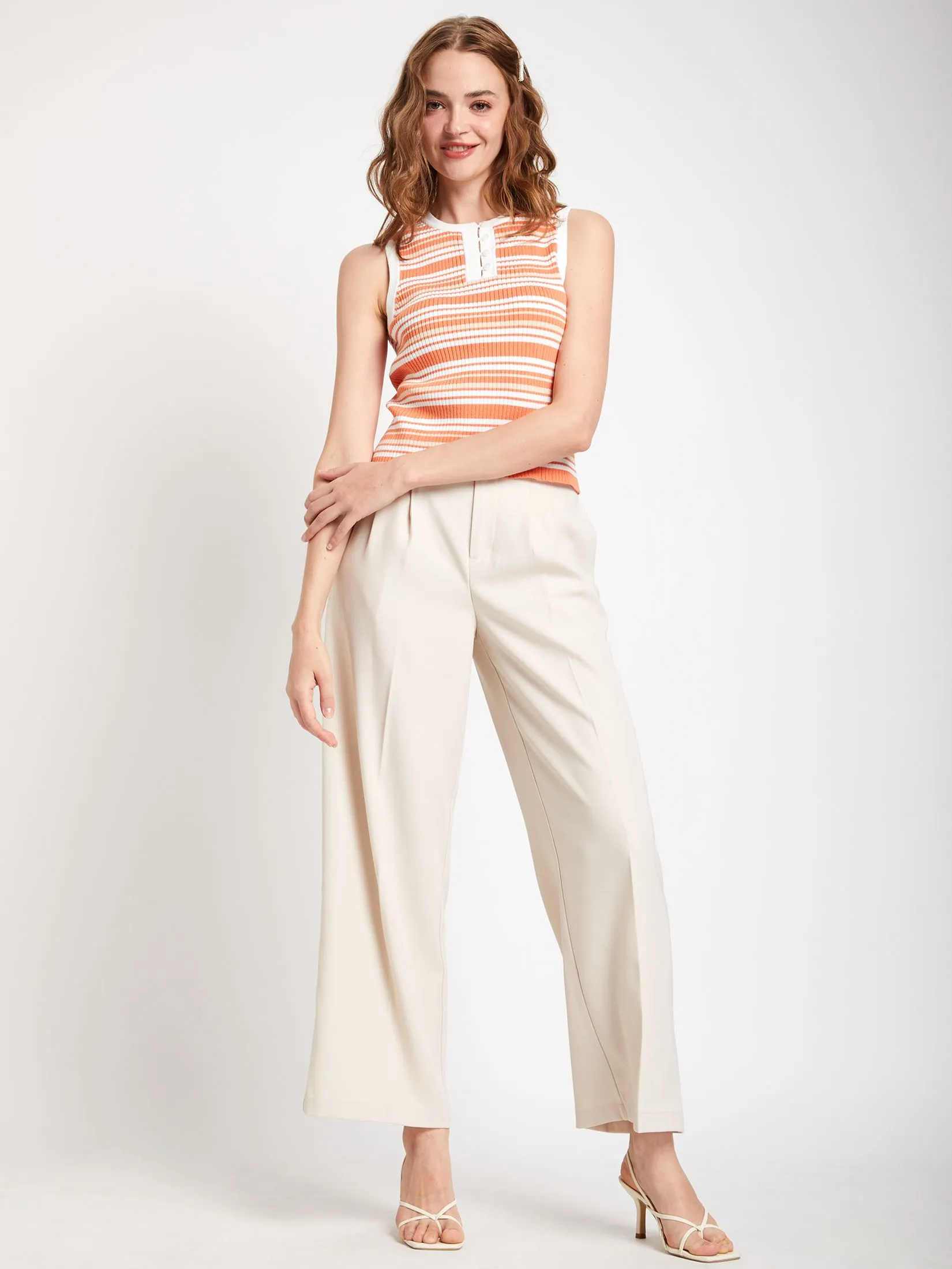 LOLITA Women Top Sleeveless stripe ribbed-knit