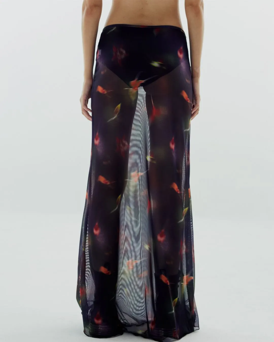 BLACKDOG BKK Women Black see-through print skirt