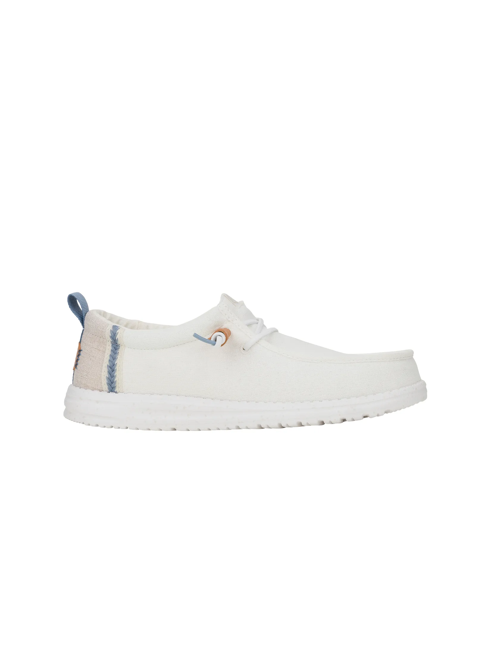HEYDUDE WALLY CRAFT LINEN - WHITE/STONE GREY