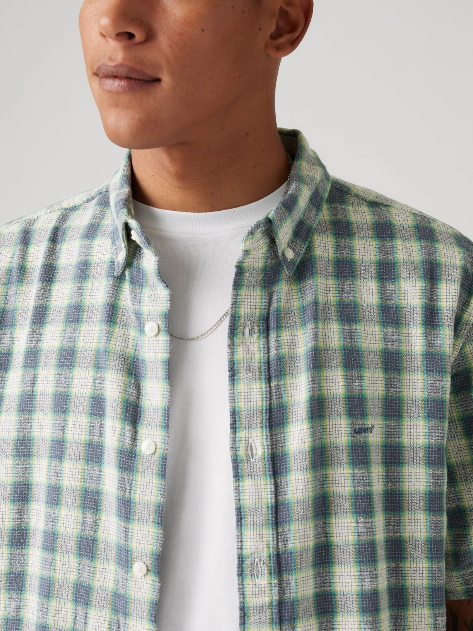 LEVI'S Men's Short-Sleeve Authentic Button-Down Shirt Blue