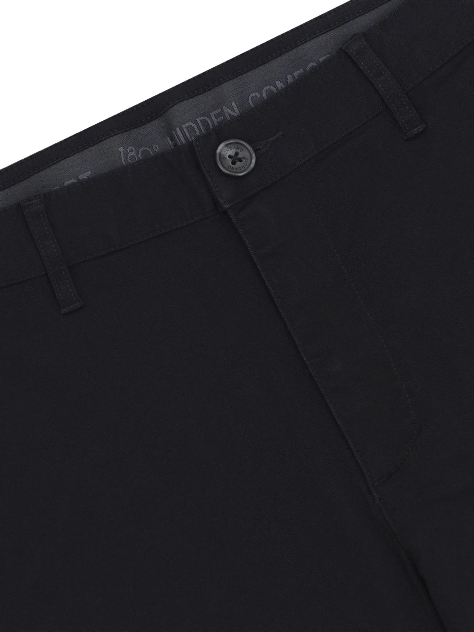 GIORDANO Men's Slim Easy Care Twill Cropped Pants (180° Elastic) Black