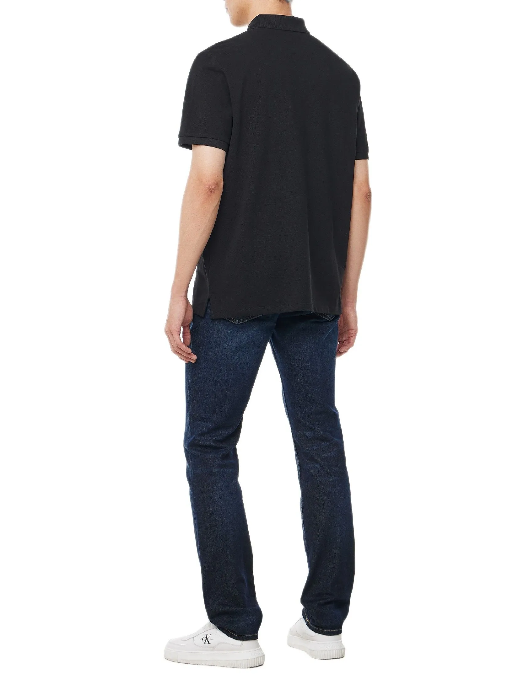 CALVIN KLEIN Men's Regular Fit Pique Short Sleeve Classic Polo T-Shirt Black