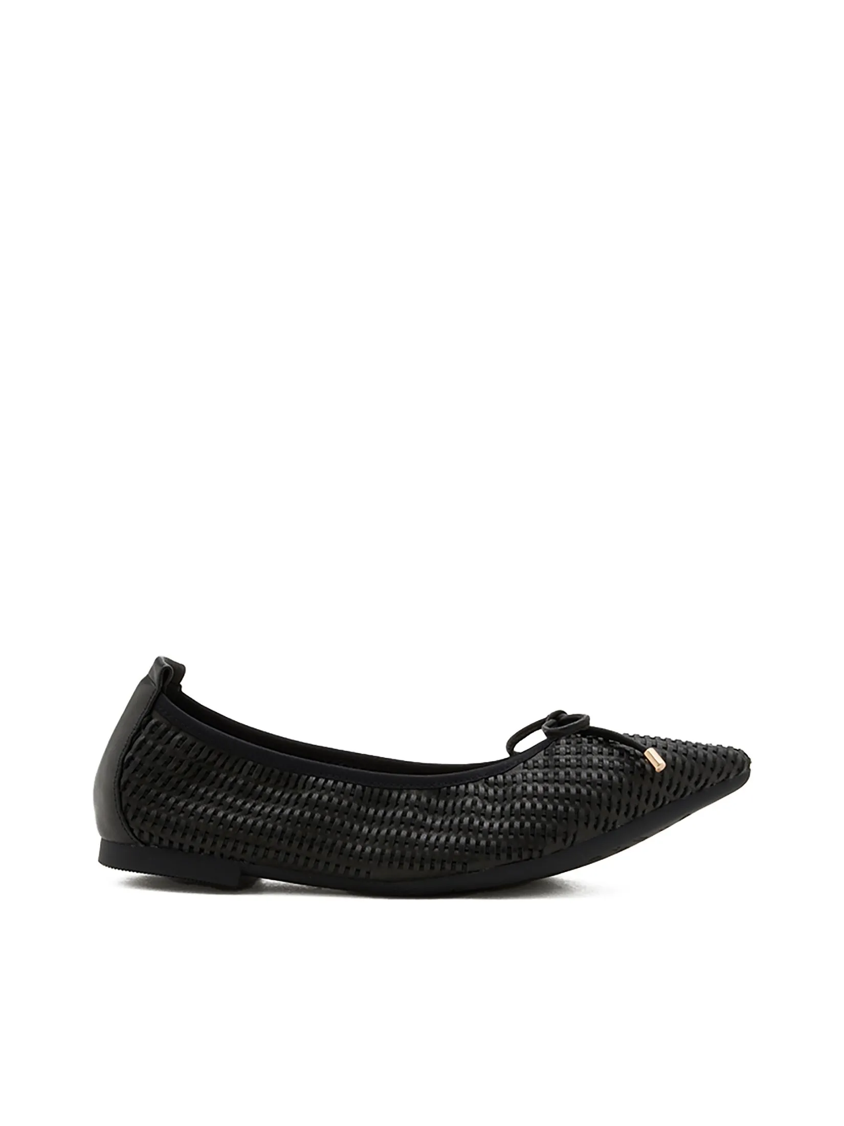 PAZZION Women Flat Shoes Woven With Bow Detail