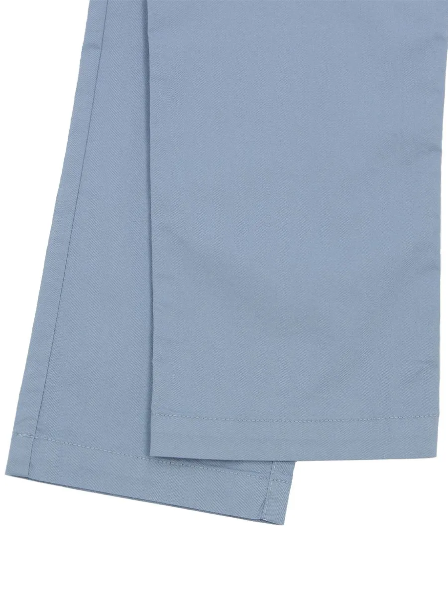 GIORDANO Men's Mid-Rise Regular Tapered Elastic Waist Lightweight Plans Dusty Blue