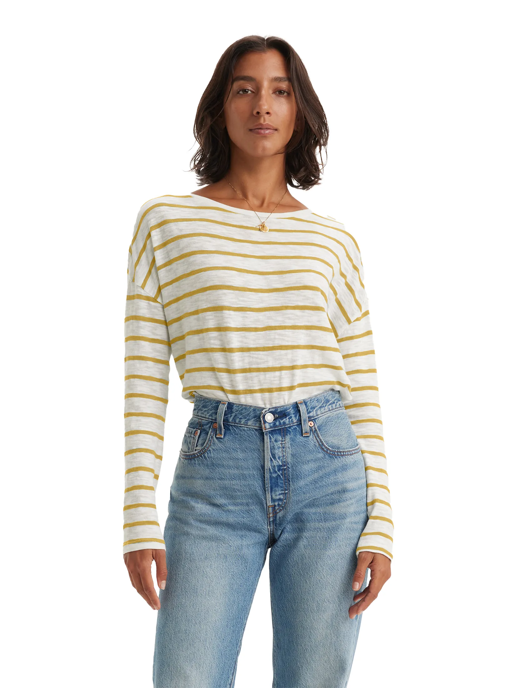 LEVI'S Women's Margot Long-Sleeve T-Shirt Yellow Size - L