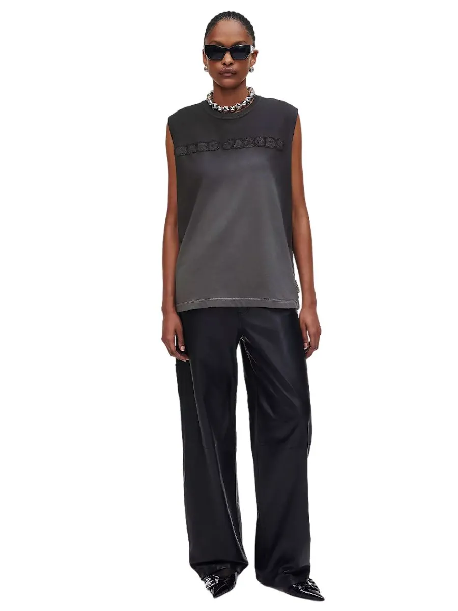 MARC JACOBS THE GRUNGE SPRAY MUSCLE TEE STEEL GREY