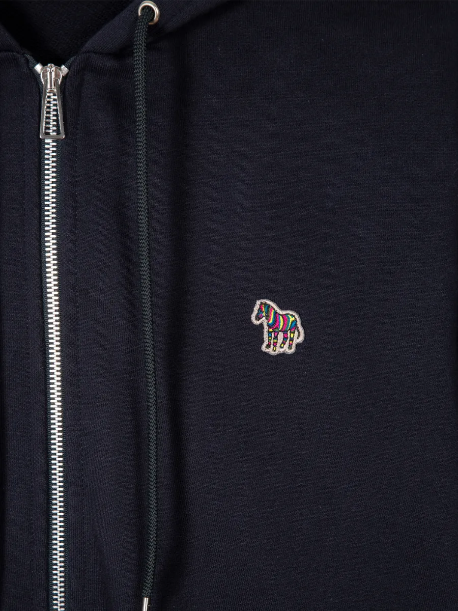 PAUL SMITH SWEATSHIRTS MENS REG FIT ZIP HOODY ZEBRA VERY DARK NAVY