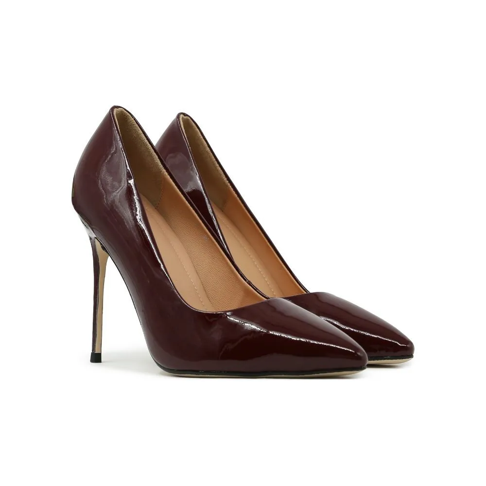 SHU CELEB HEELS 4" IN MILAN SWSC0801-RD55-GLOSSY BURGUNDY