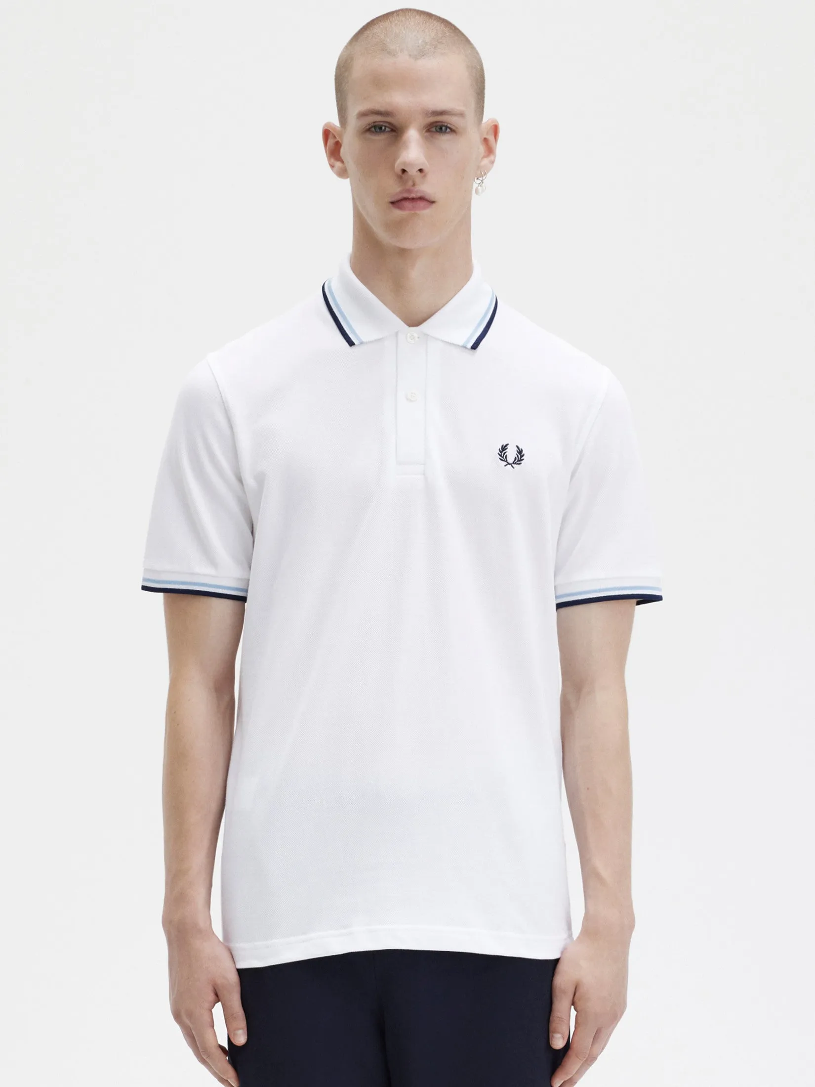 FRED PERRY Men TWIN TIPPED FRED PERRY SHIRT White