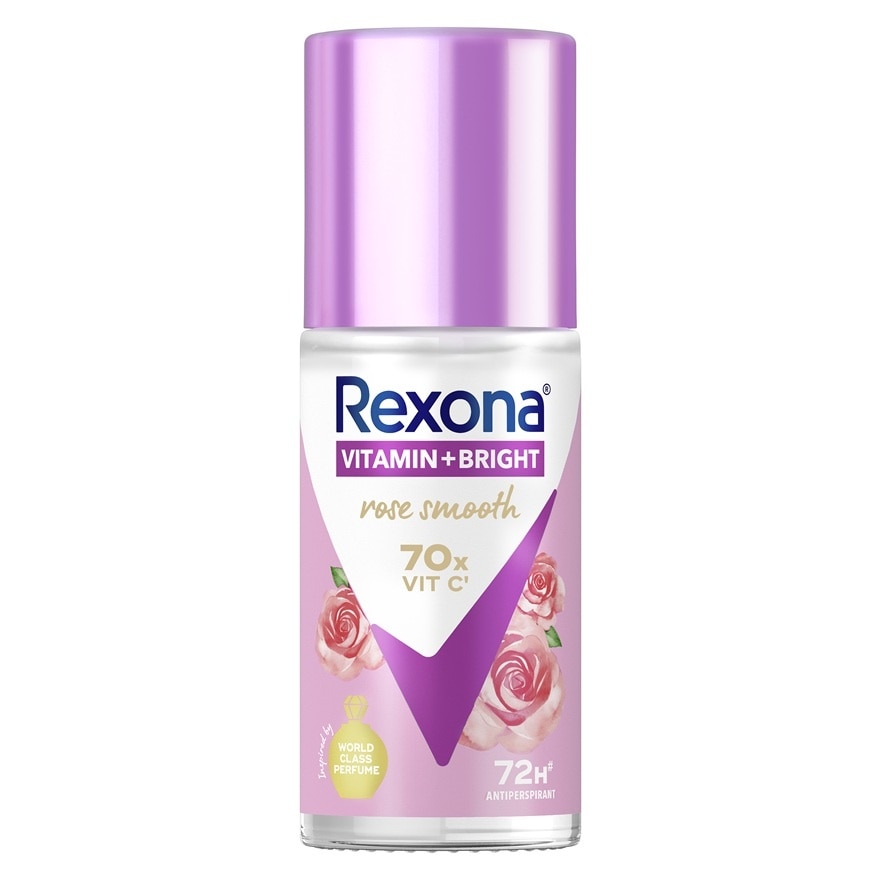 Rexona Roll On Vitamin + Bright Rose Smooth Antiperspirant 45 Ml.