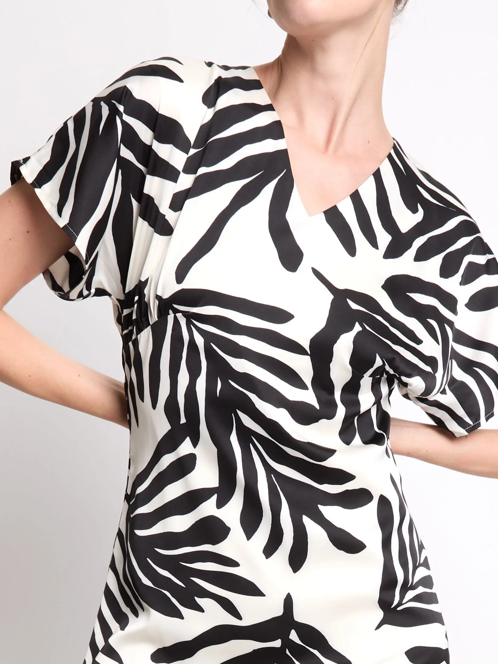 FOF Women Dress V-Neck Printed