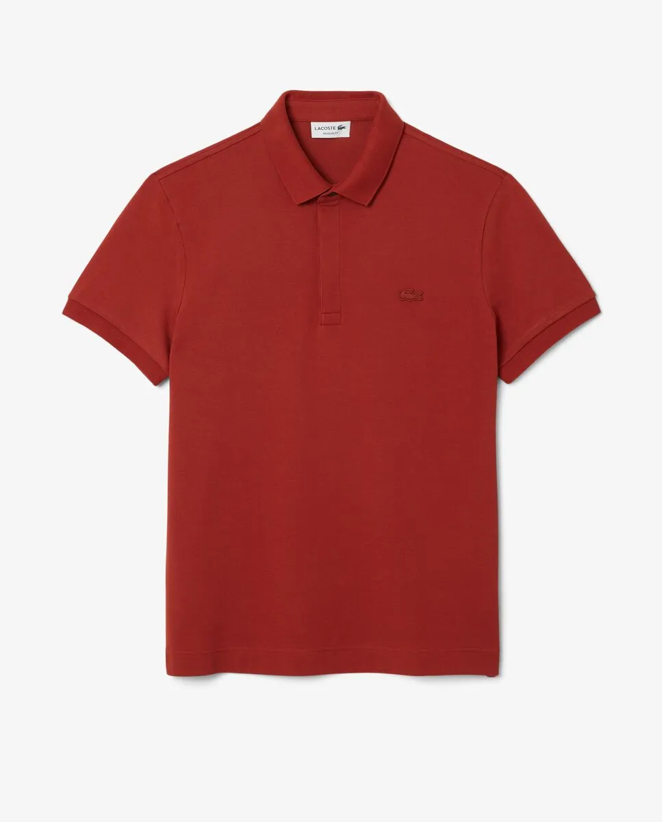 LACOSTE Regular Fit Paris Stretch Piqu  Polo Shirt Brown