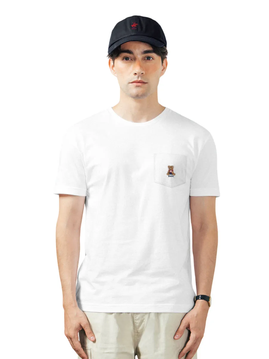 BEVERLY HILLS POLO CLUB White Unisex T-Shirt REGULAR-FIT Model BNSR166