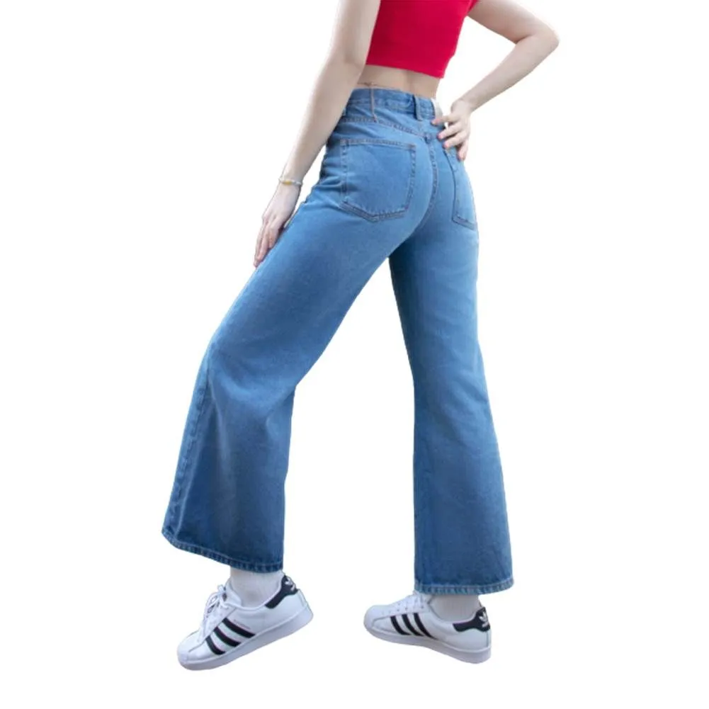 SIMPLE&RAW Mid Blue Woman Jean Morly