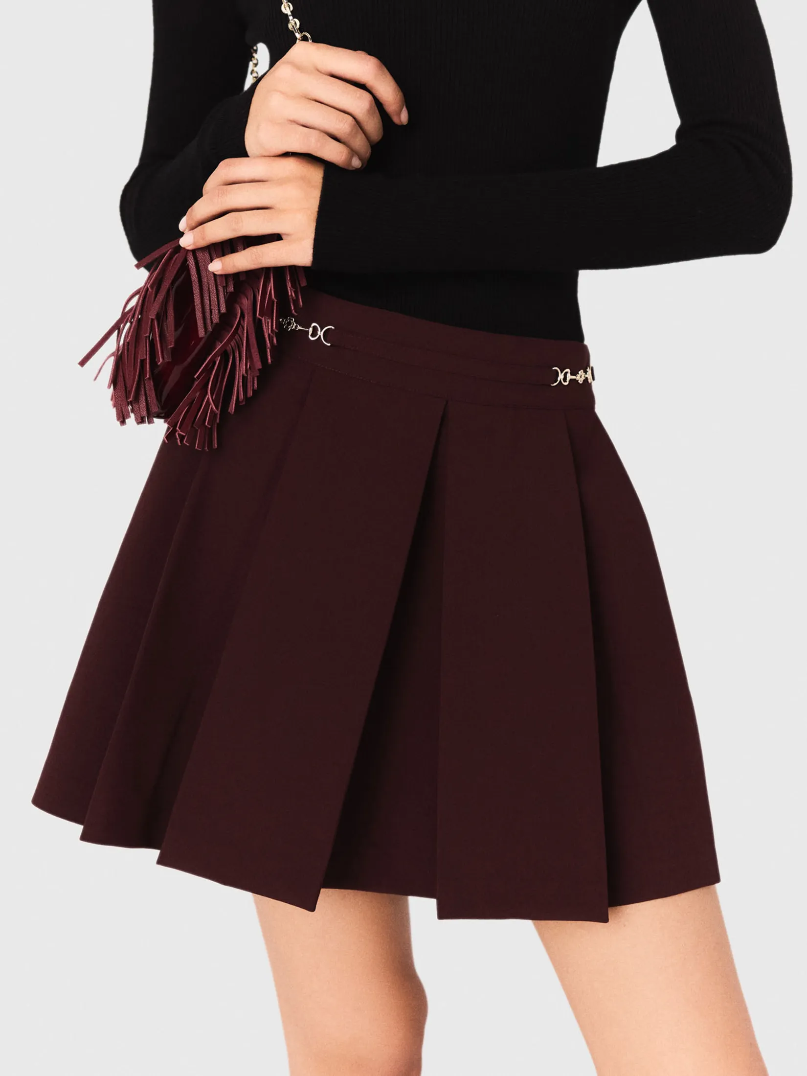 MAJE Women Short Skirt Pleated