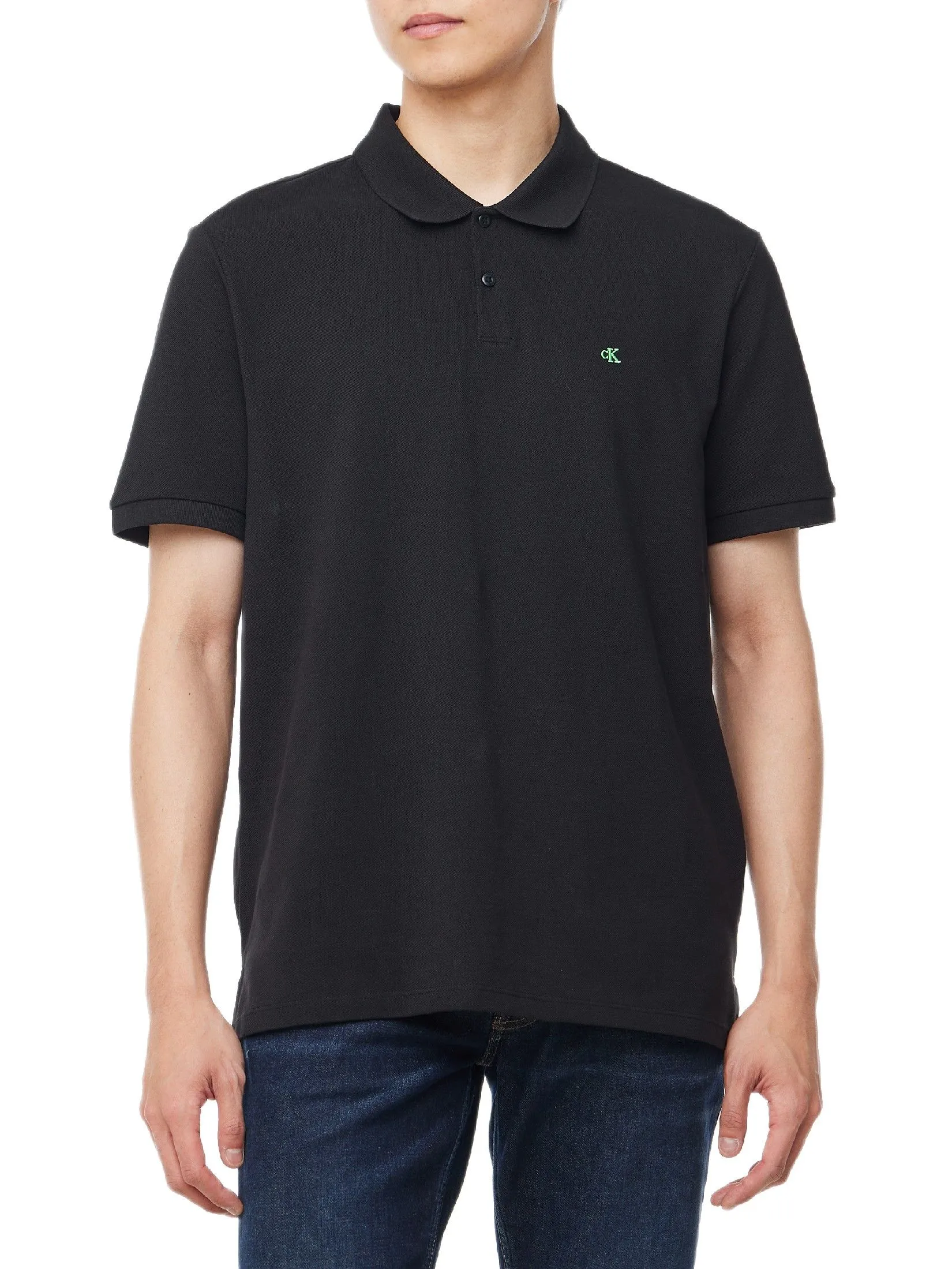 CALVIN KLEIN Men's Regular Fit Pique Short Sleeve Classic Polo T-Shirt Black