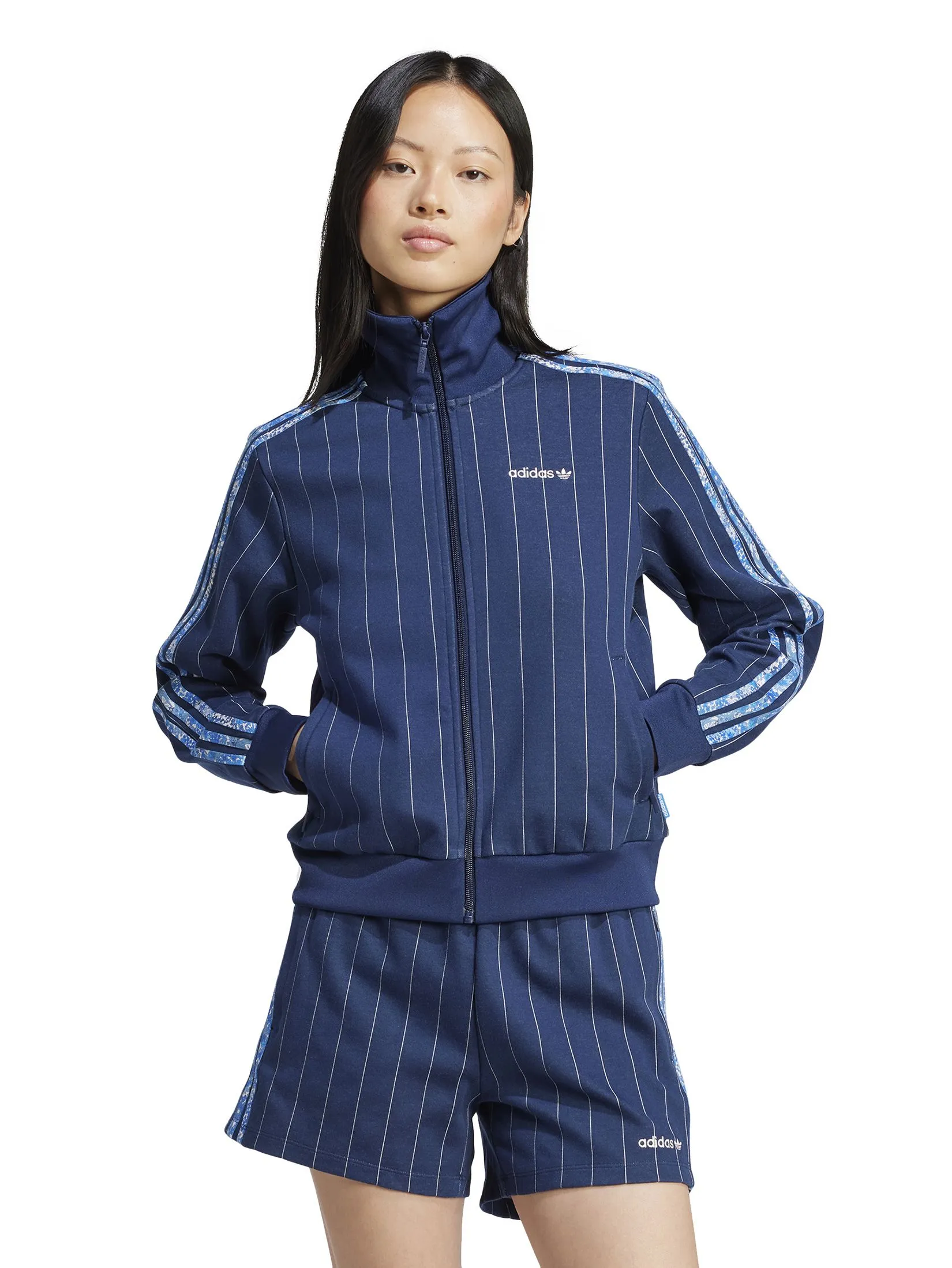 ADIDAS Women Track Top Adidas Originals x Liberty London Tonal Blocked Blue / Night Indigo / Chalk White