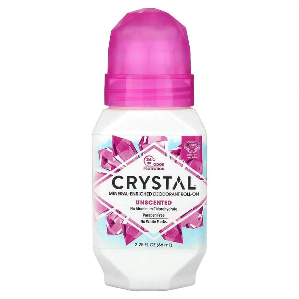 Crystal Body Deodorant, минеральный шариковый дезодорант, без запаха, 66 мл (2,25 жидк. унции)