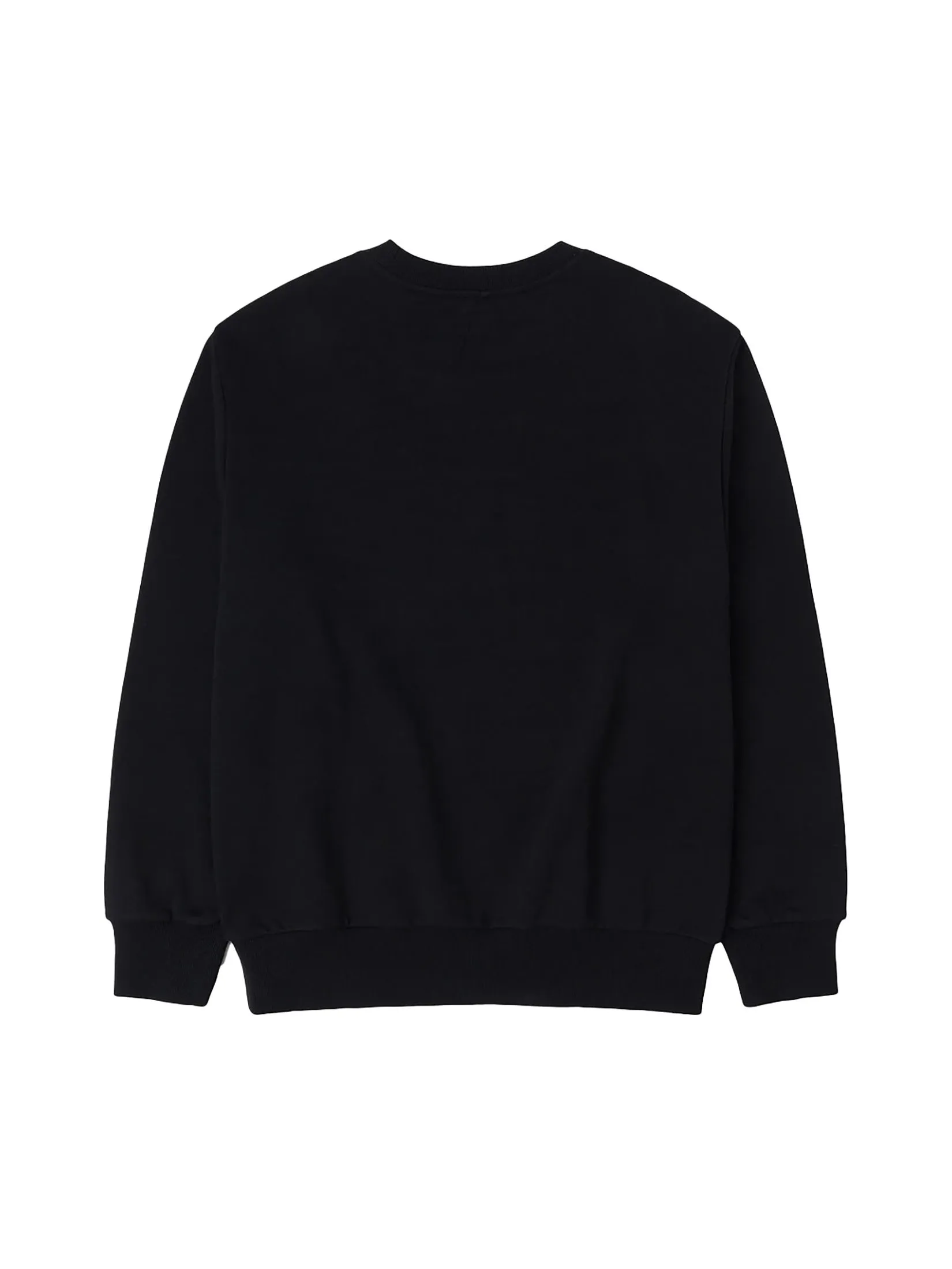 EVISU Men Sweatshirt Graffiti Seagull Print and Sashiko Relax Fit Black