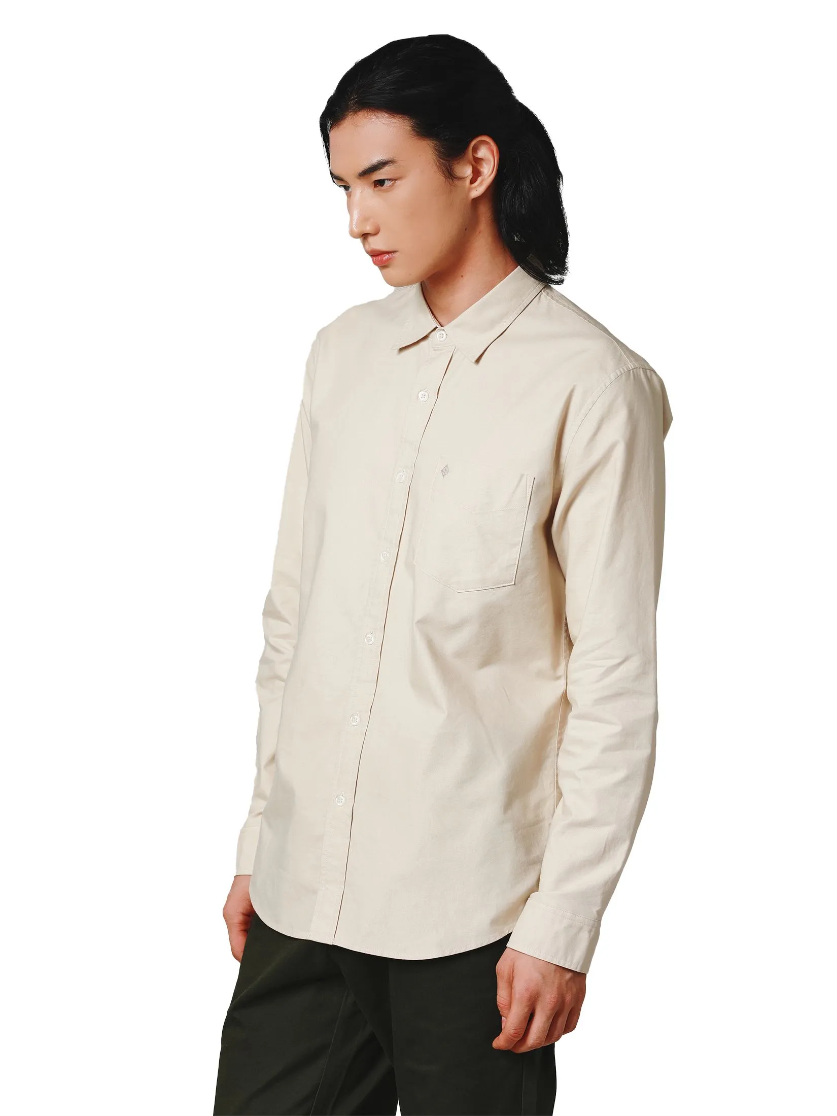 JOHN HENRY Men's Long Sleeves Shirts (Slim Fit) ESSENTIALS Beige